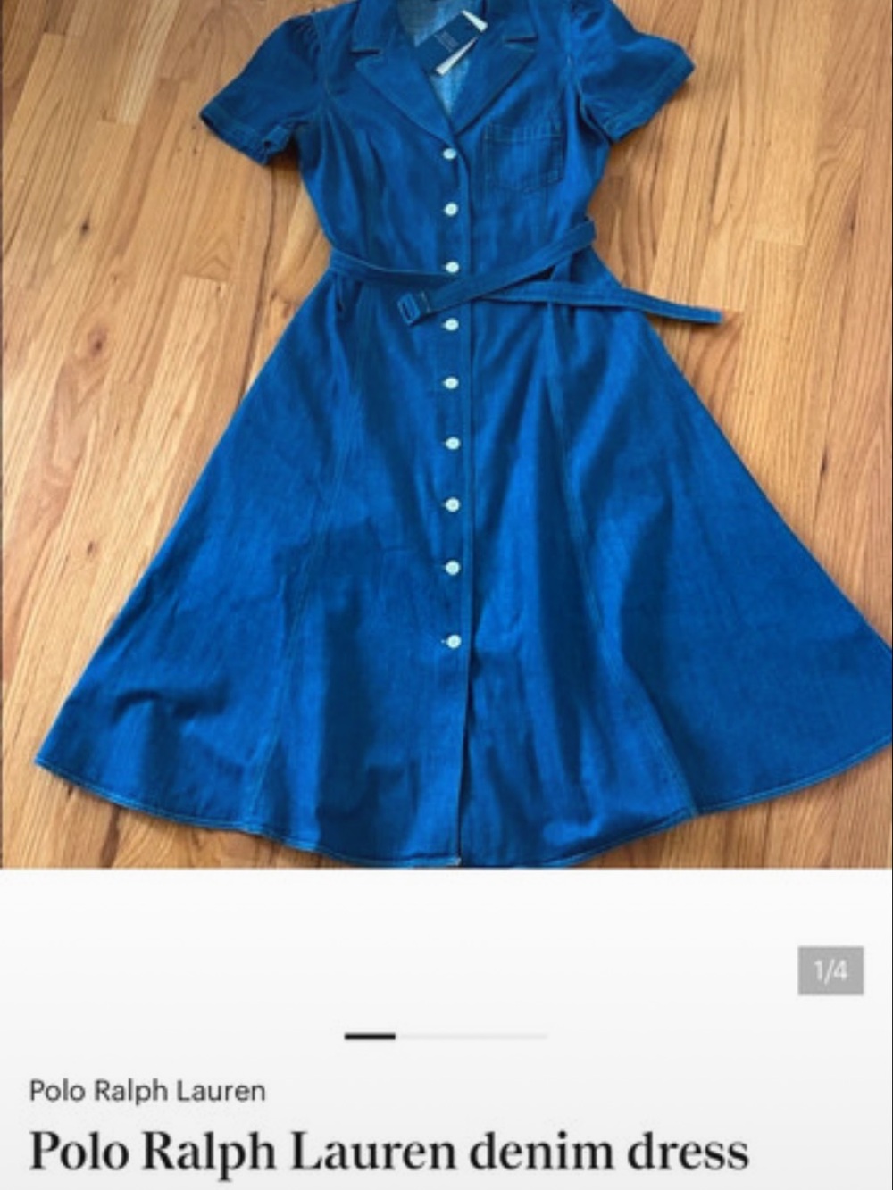 Polo by Ralph Lauren Indigo Denim Button-Front Midi Dress